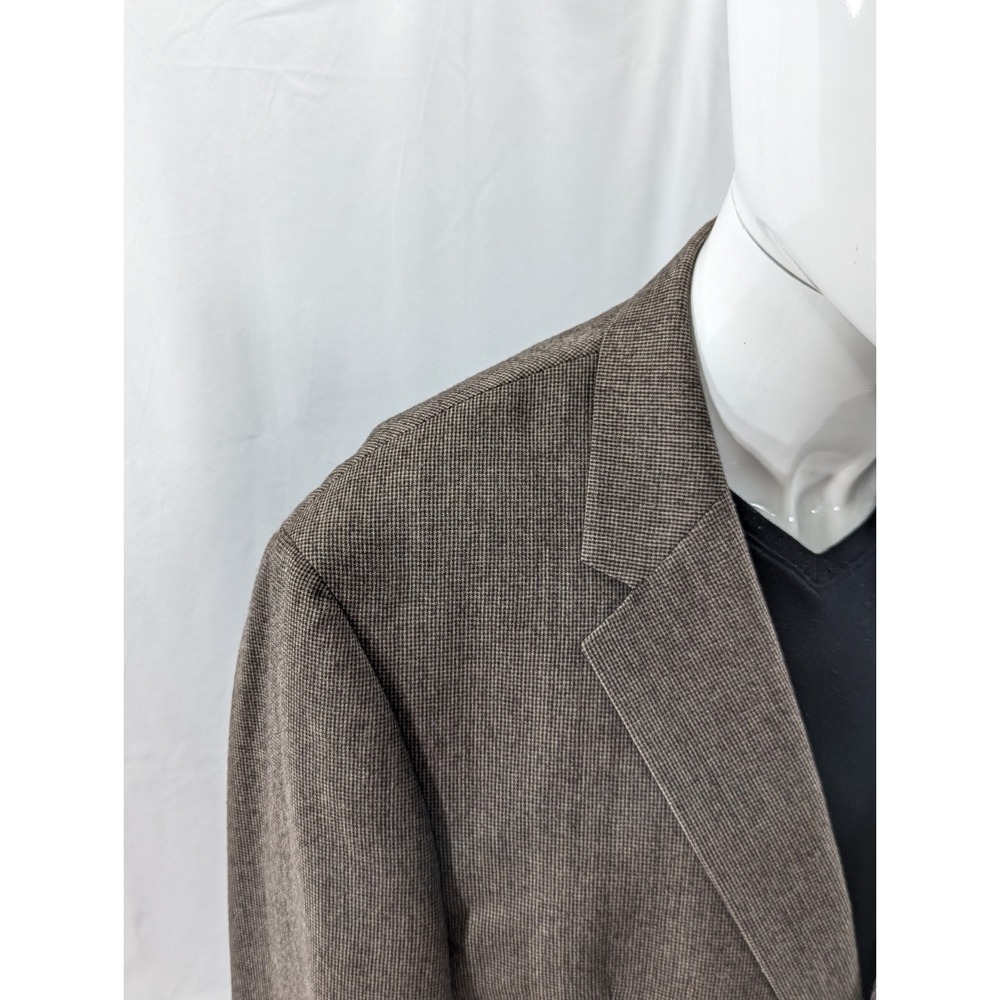 Jos. A Bank Blazer Coat Sport Jacket‎ Wool Cashmere Nailhead Brown 42R 46" Chest - Picture 4 of 14